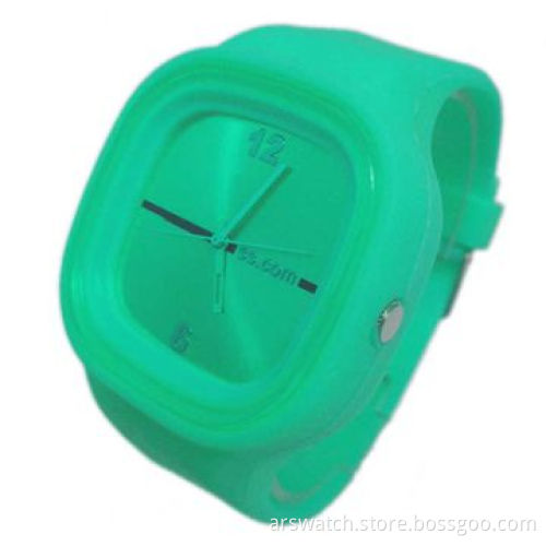 Cheap promotional jelly watches, plastic case and silicone band